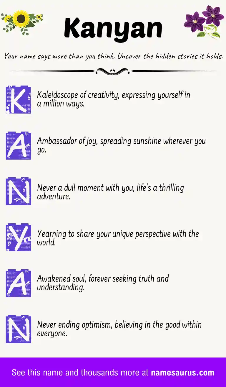Acrostic poem about Kanyan.