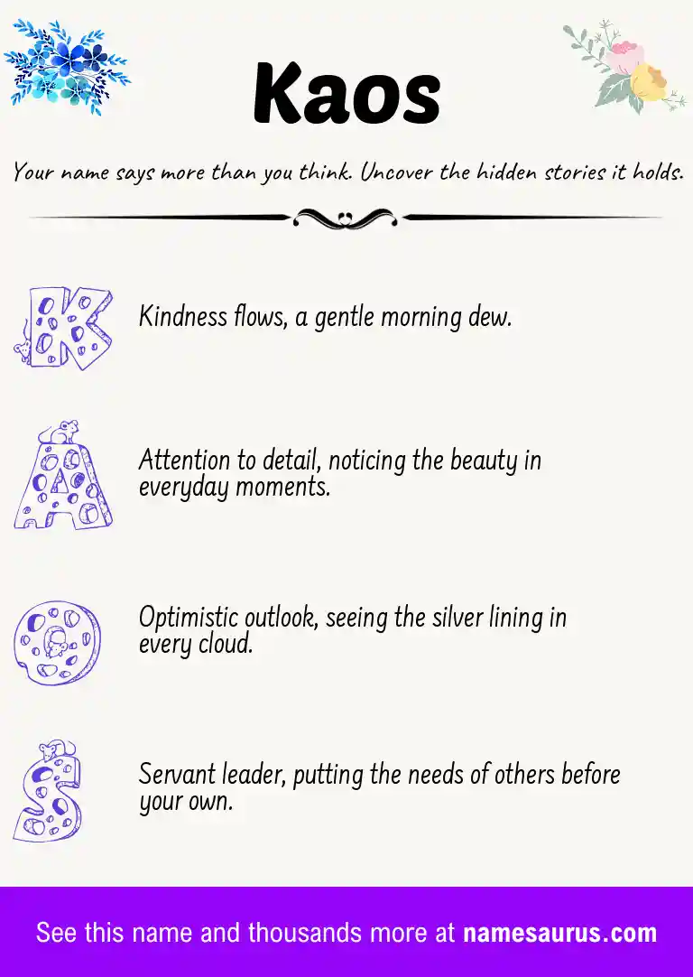 Acrostic poem about Kaos.