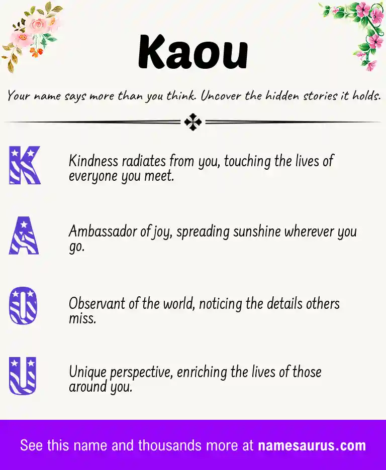 Acrostic poem about Kaou.