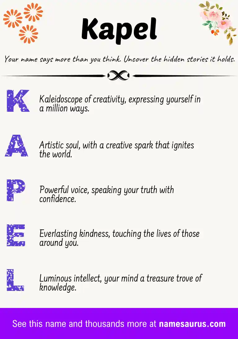Acrostic poem about Kapel.