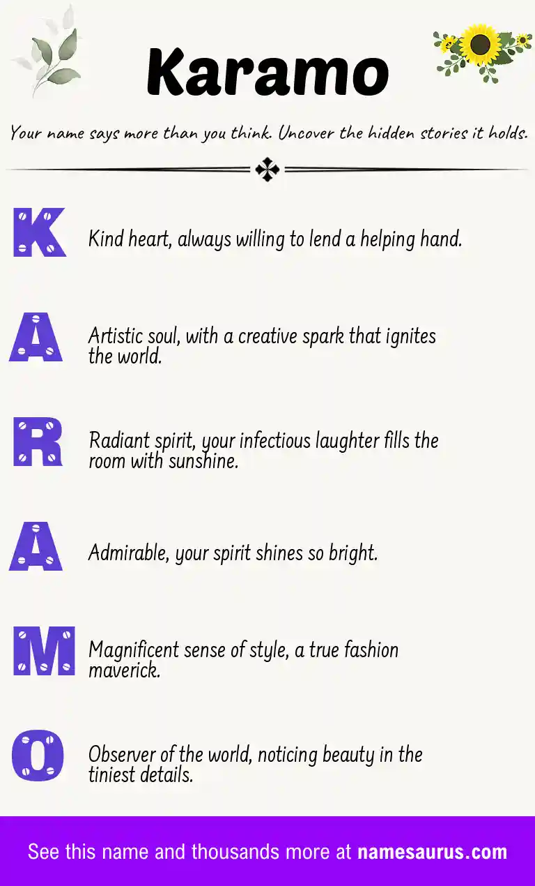Acrostic poem about Karamo.