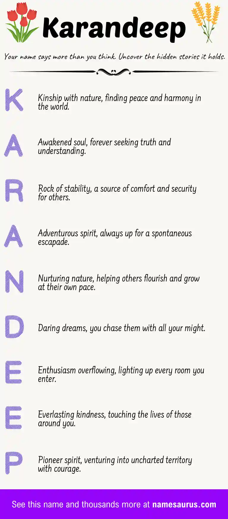 Acrostic poem about Karandeep.