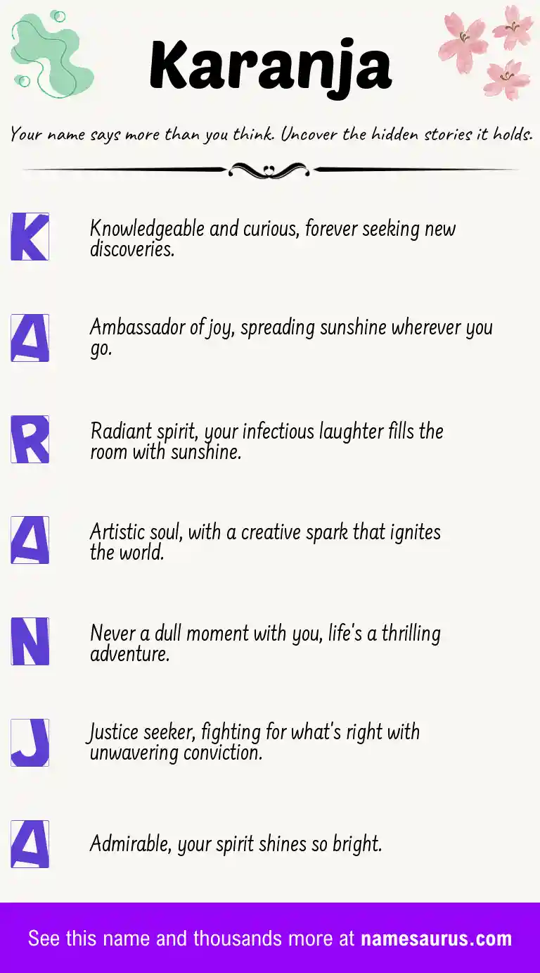 Acrostic poem about Karanja.