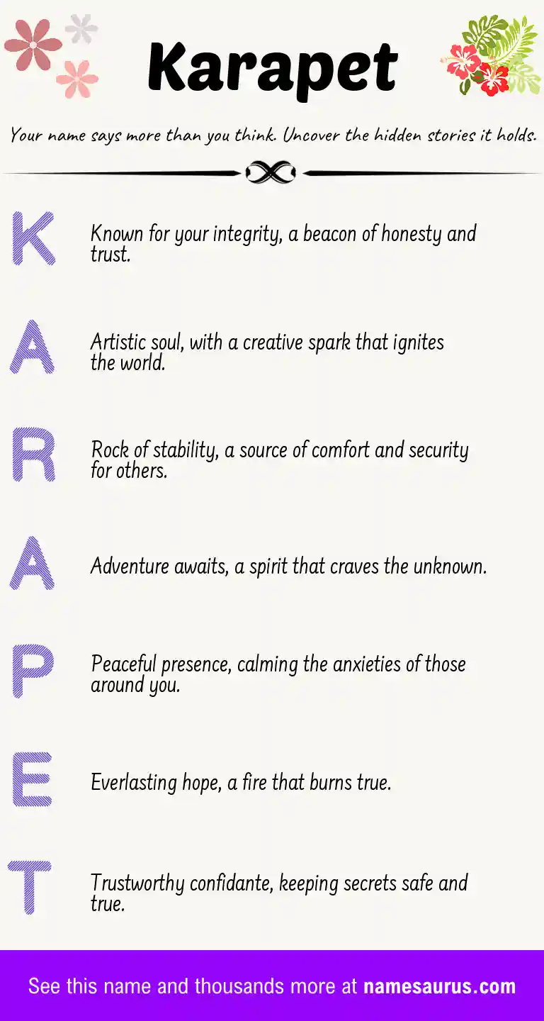 Acrostic poem about Karapet.
