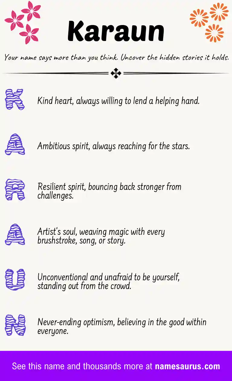 Acrostic poem about Karaun.