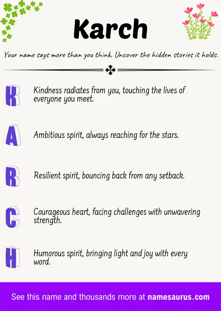 Acrostic poem about Karch.