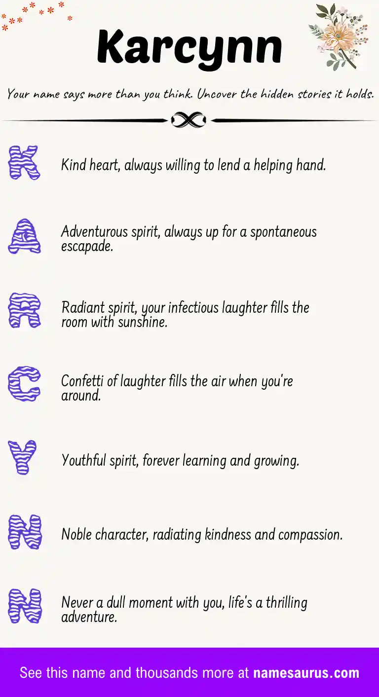 Acrostic poem about Karcynn.