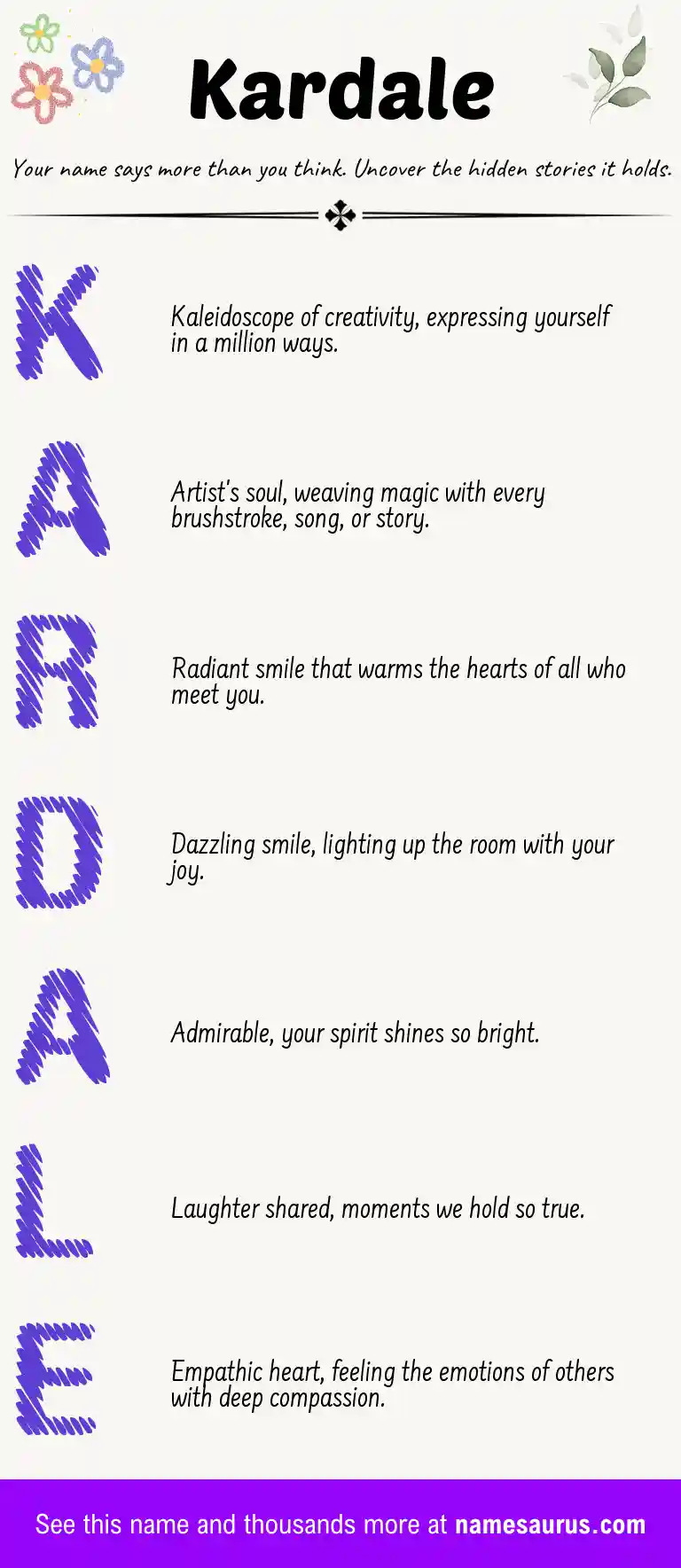 Acrostic poem about Kardale.