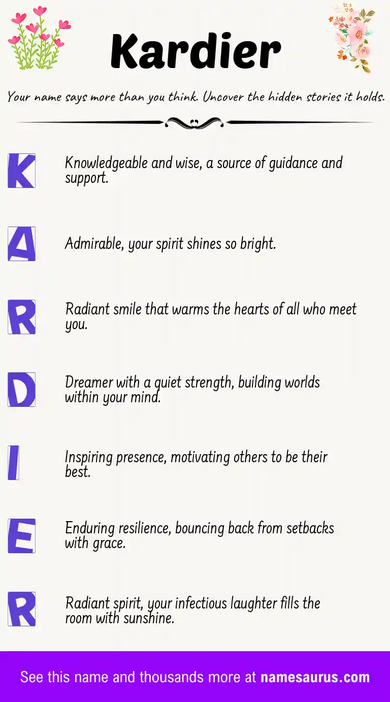 Acrostic poem about Kardier.