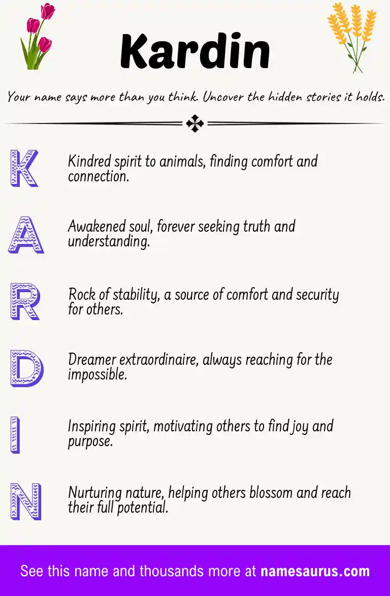 Acrostic poem about Kardin.