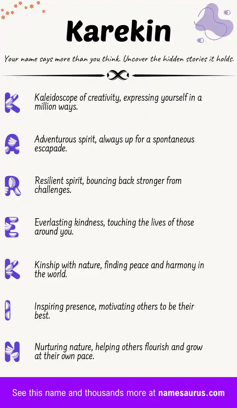 Acrostic poem about Karekin.