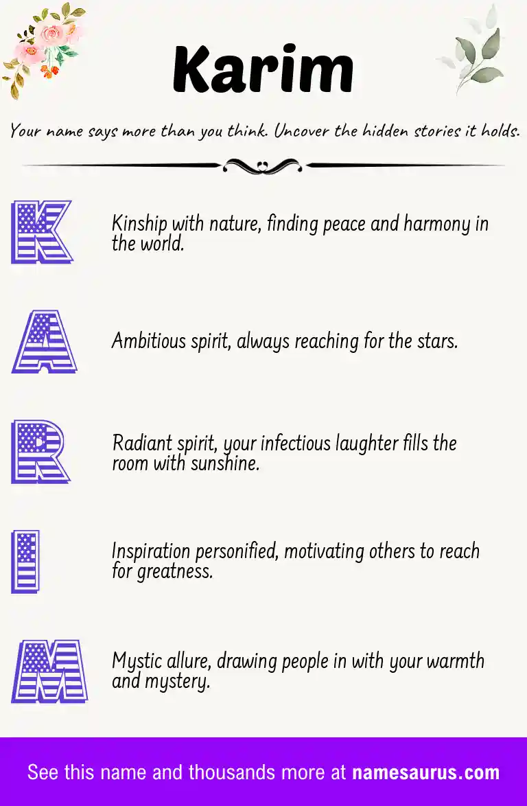Acrostic poem about Karim.
