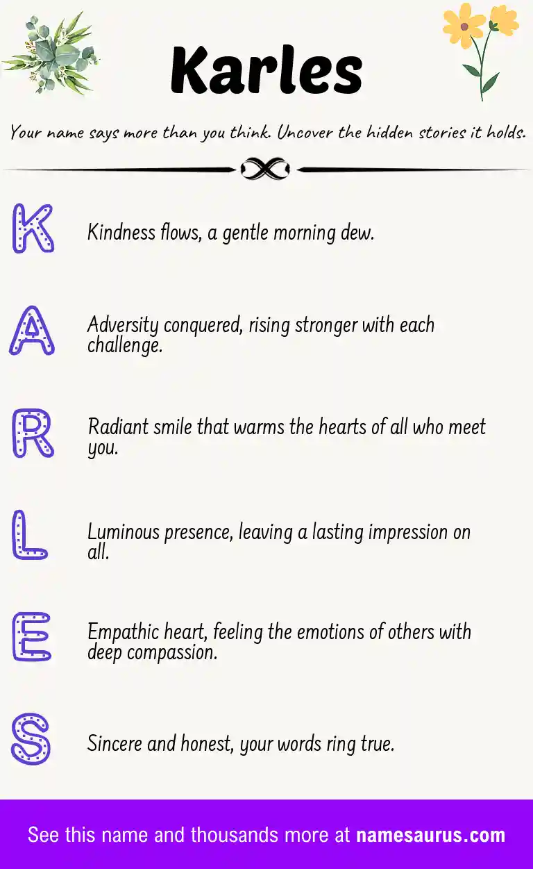Acrostic poem about Karles.