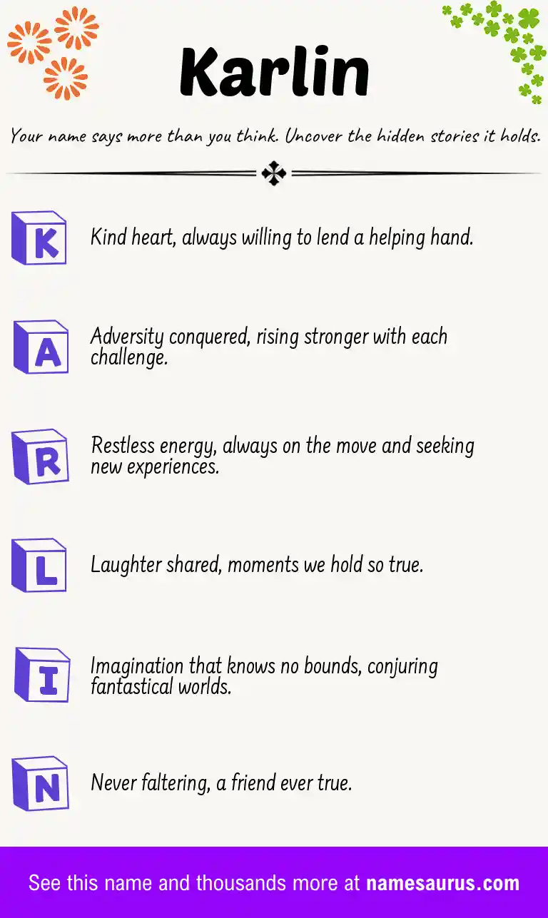 Acrostic poem about Karlin.