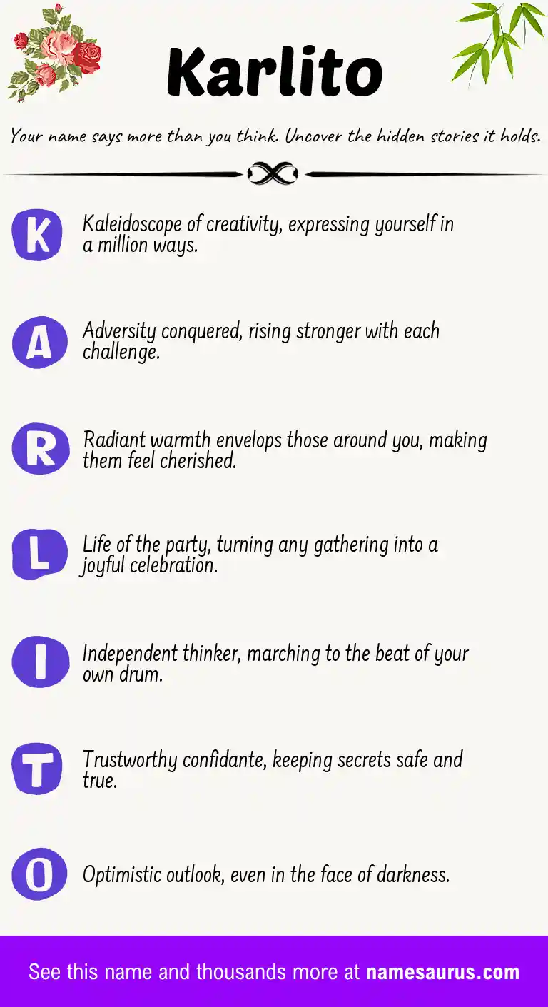 Acrostic poem about Karlito.