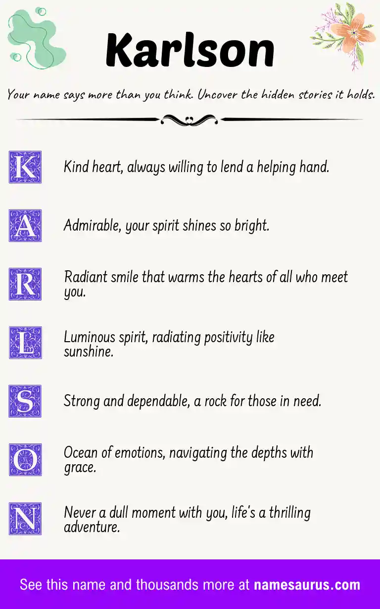 Acrostic poem about Karlson.