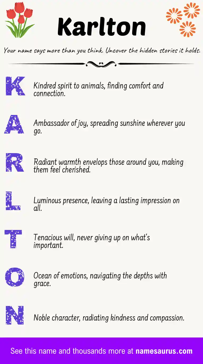 Acrostic poem about Karlton.