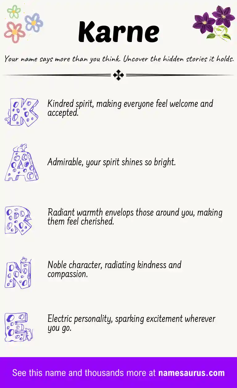 Acrostic poem about Karne.