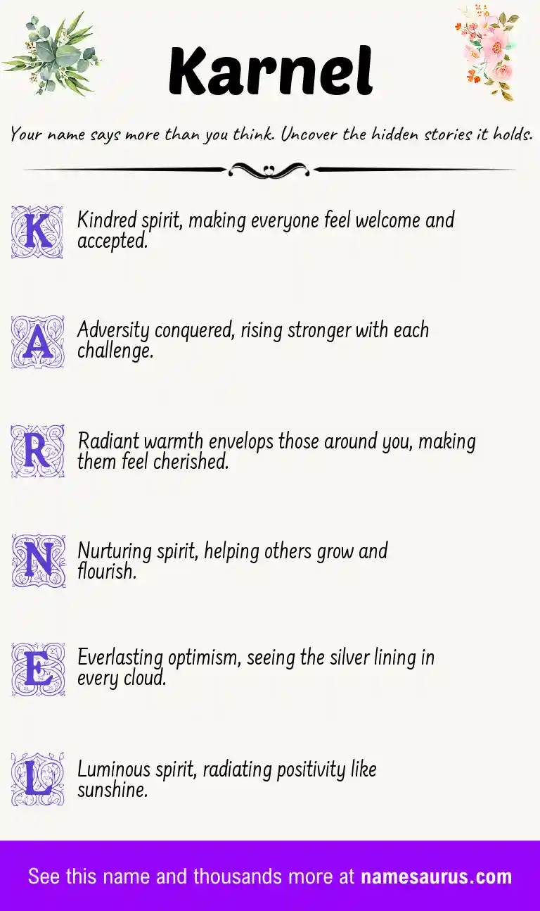 Acrostic poem about Karnel.