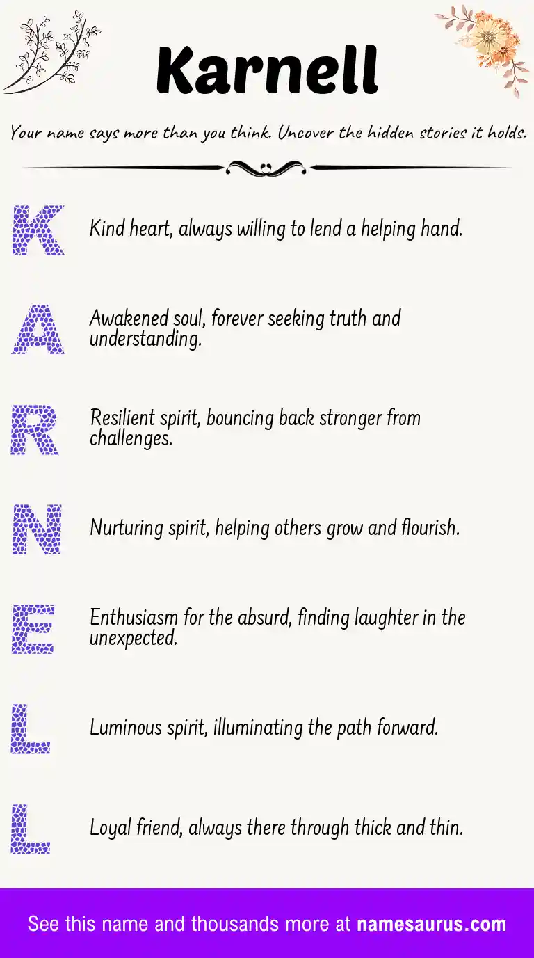 Acrostic poem about Karnell.