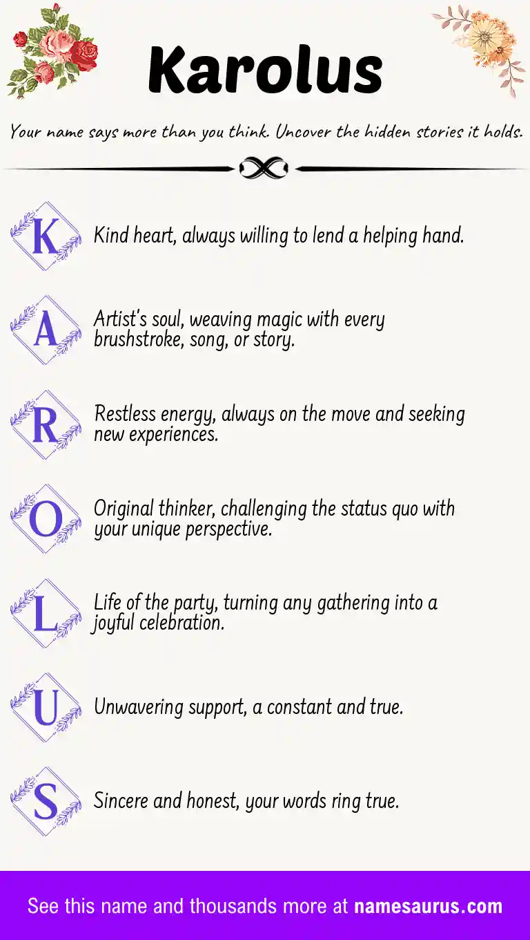 Acrostic poem about Karolus.