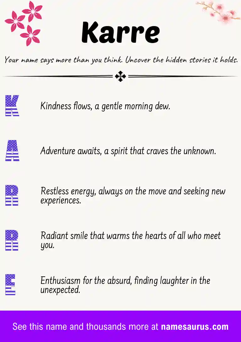 Acrostic poem about Karre.