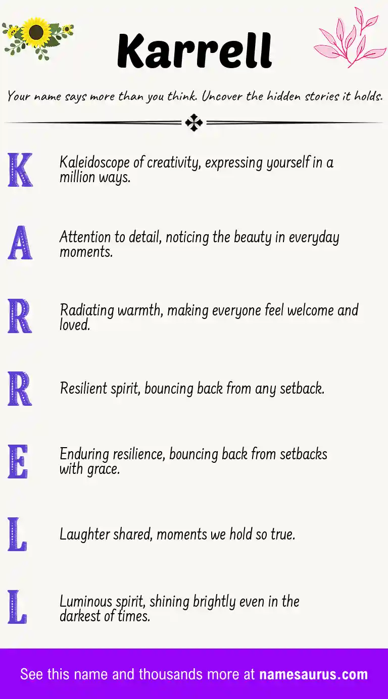 Acrostic poem about Karrell.