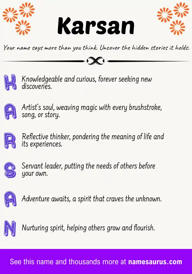 Acrostic poem about Karsan.