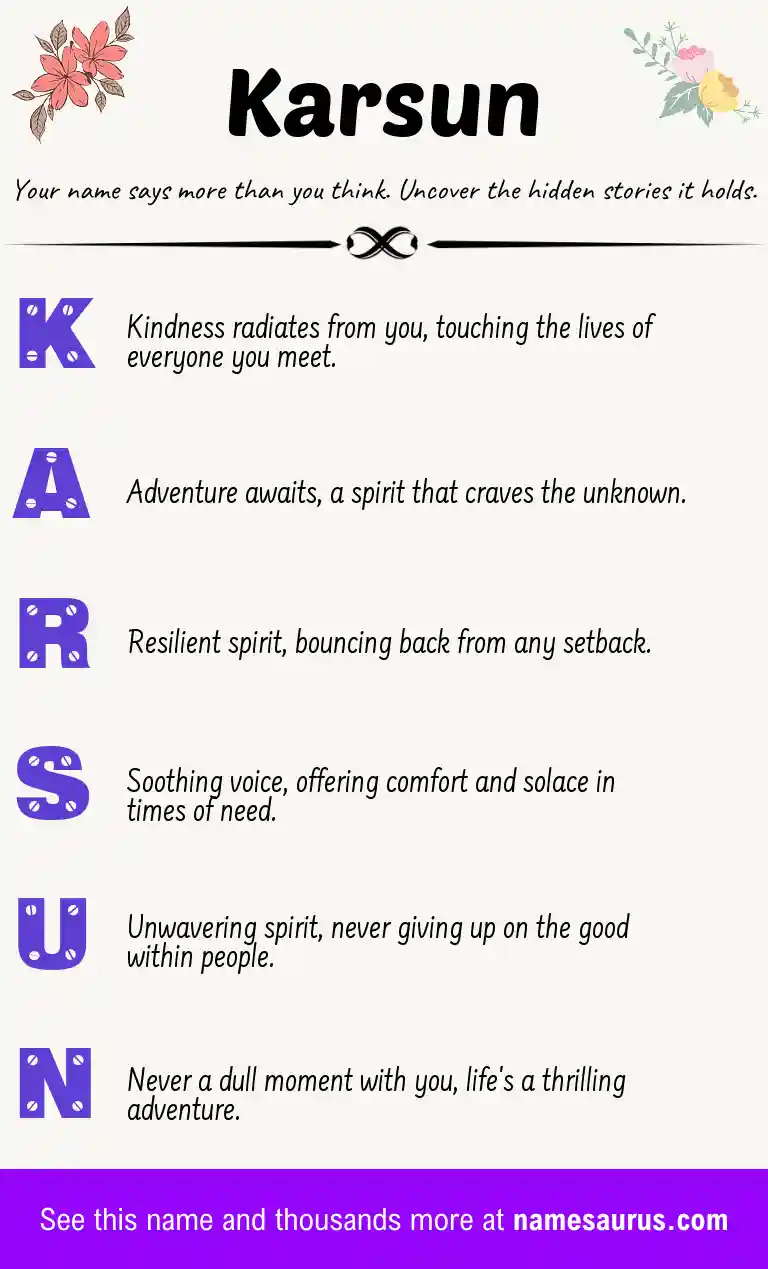 Acrostic poem about Karsun.