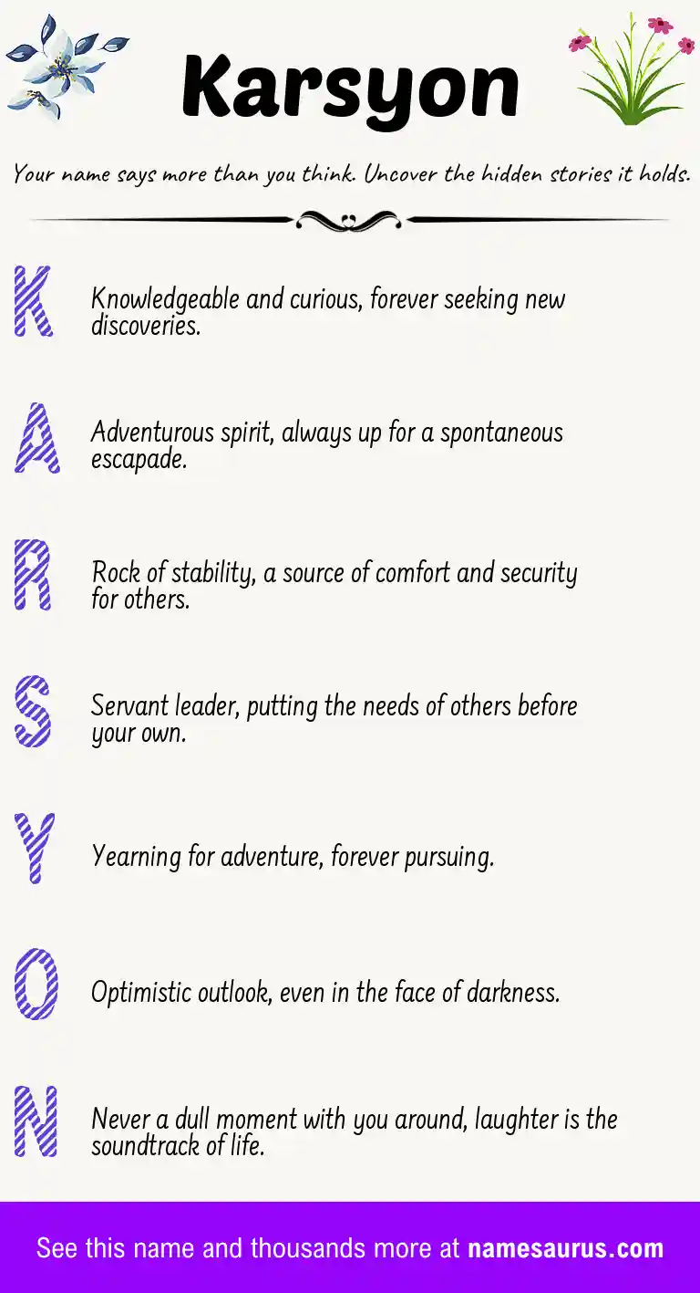 Acrostic poem about Karsyon.