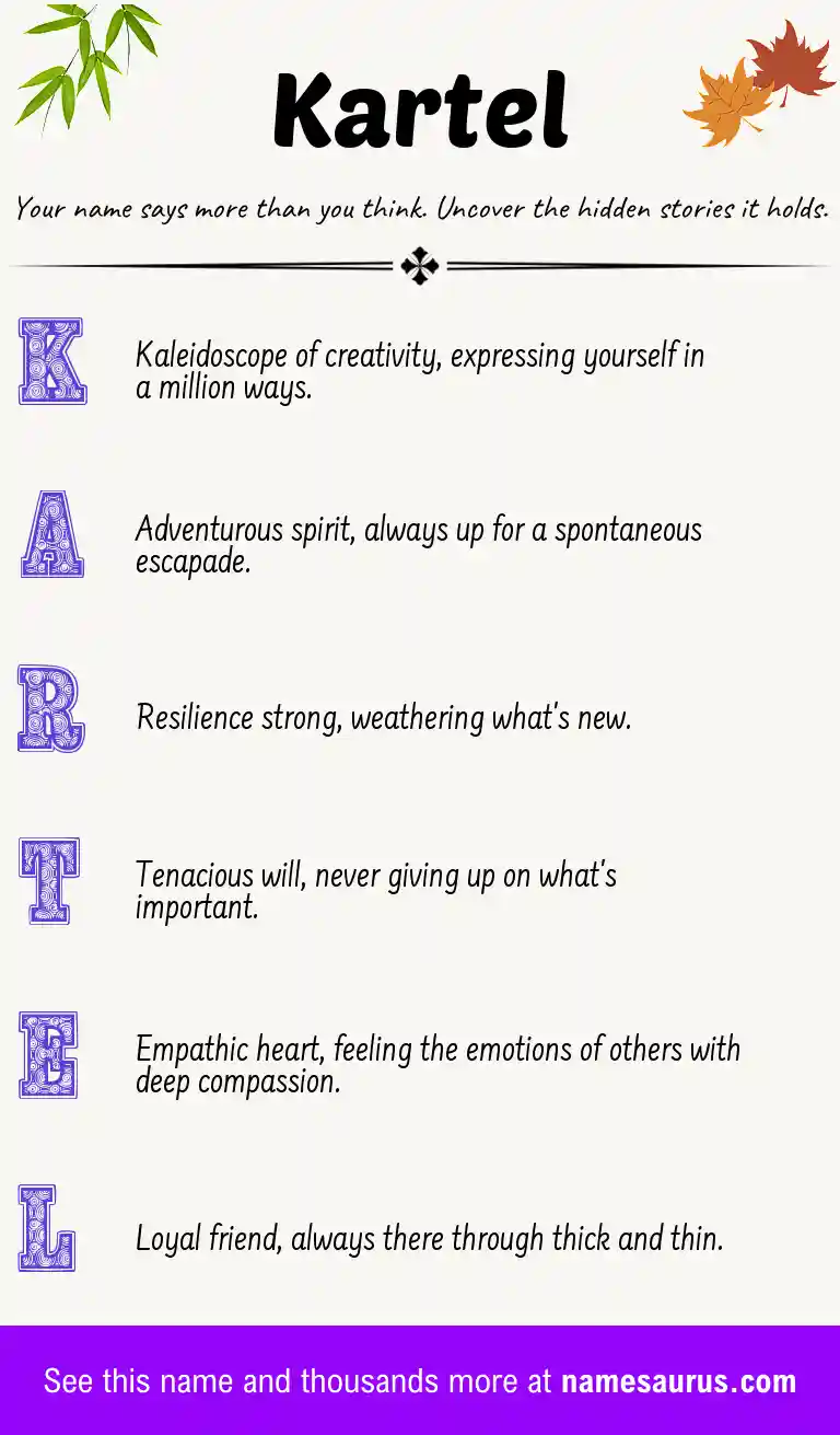 Acrostic poem about Kartel.