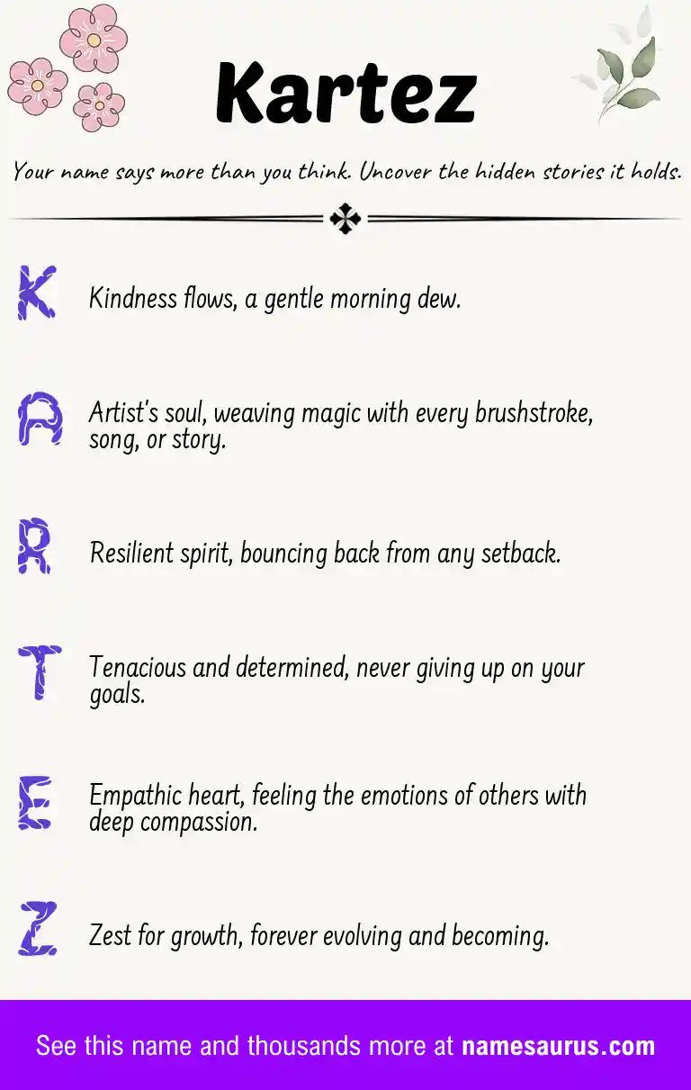 Acrostic poem about Kartez.