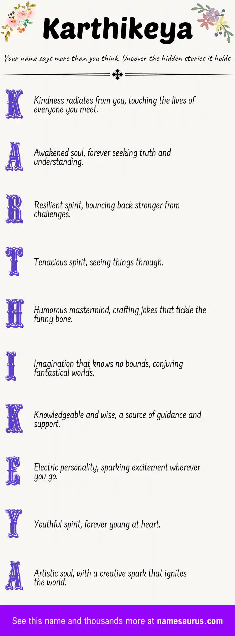 Acrostic poem about Karthikeya.