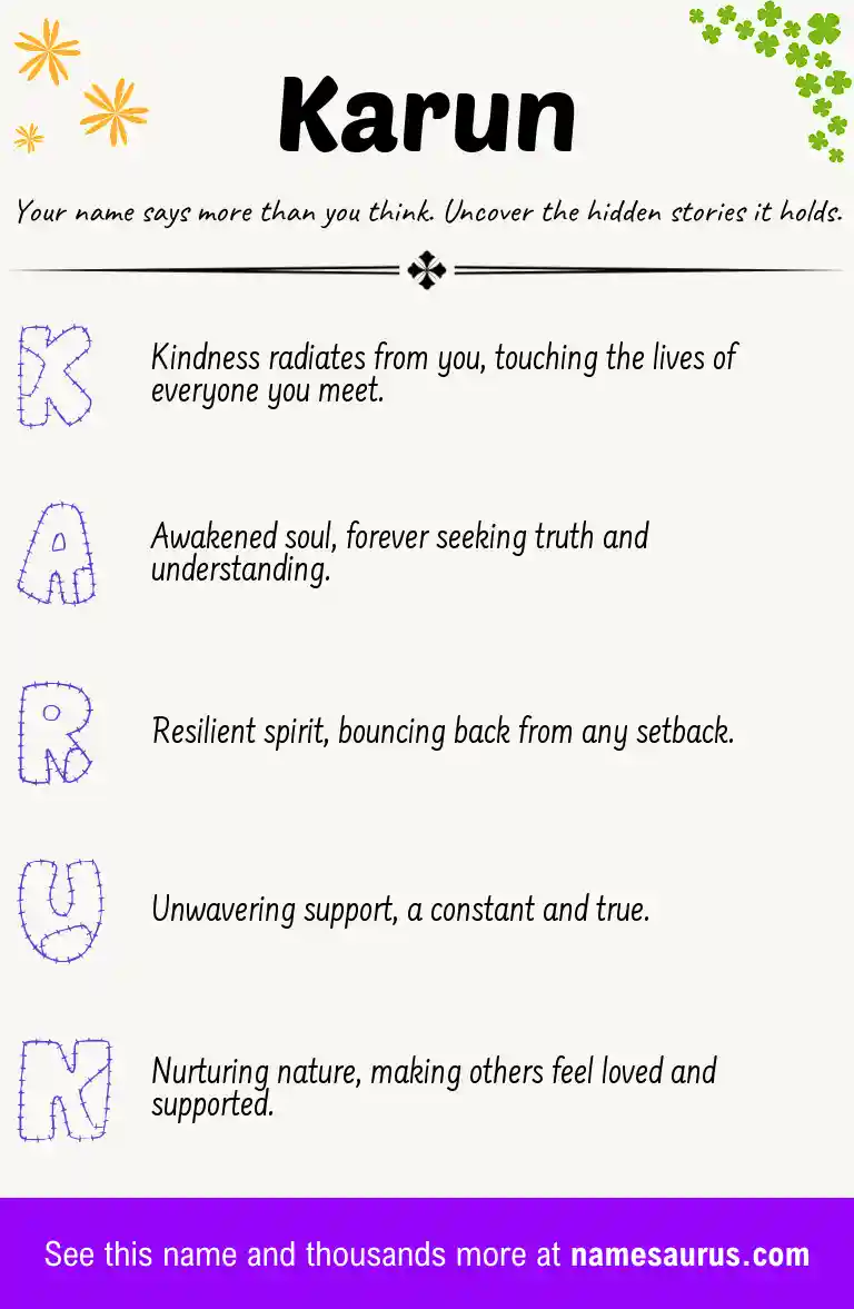 Acrostic poem about Karun.
