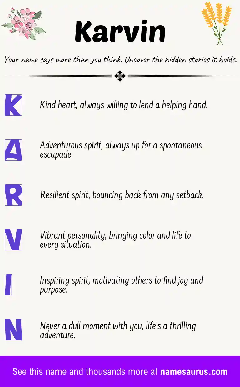 Acrostic poem about Karvin.