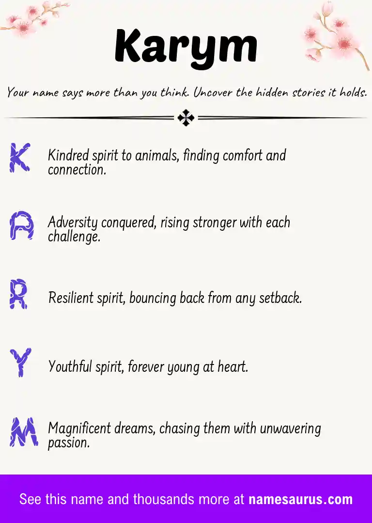 Acrostic poem about Karym.