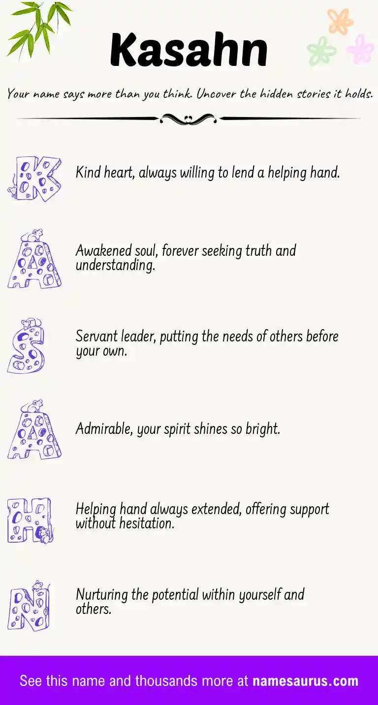 Acrostic poem about Kasahn.