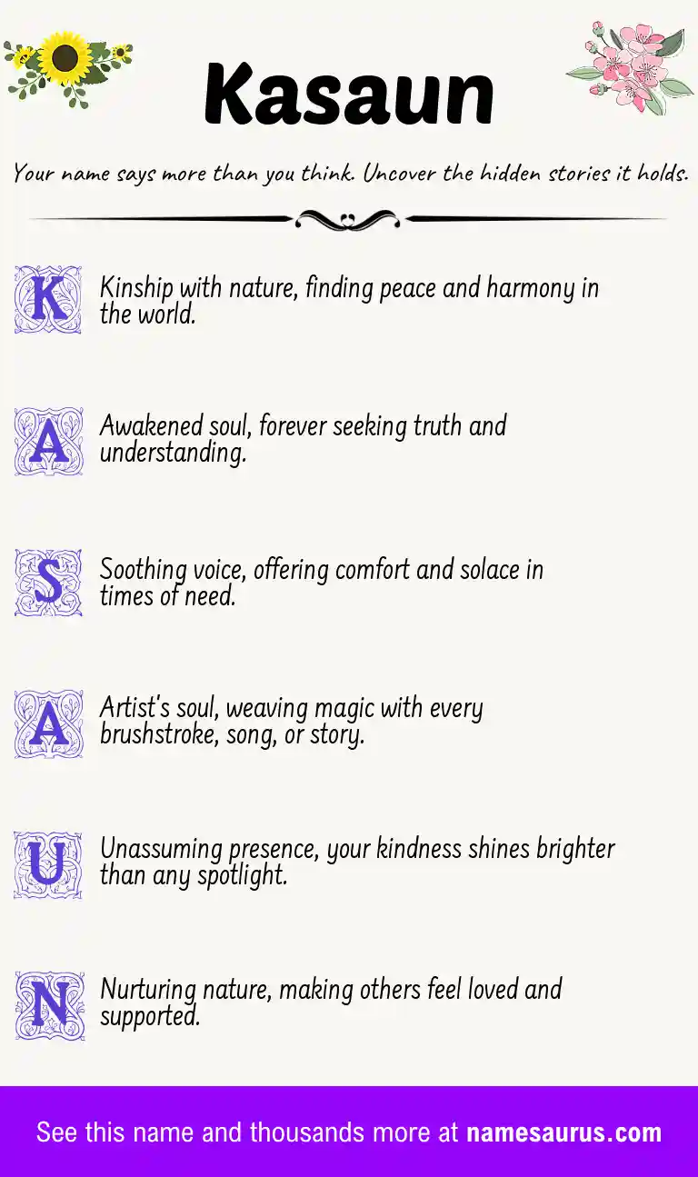 Acrostic poem about Kasaun.