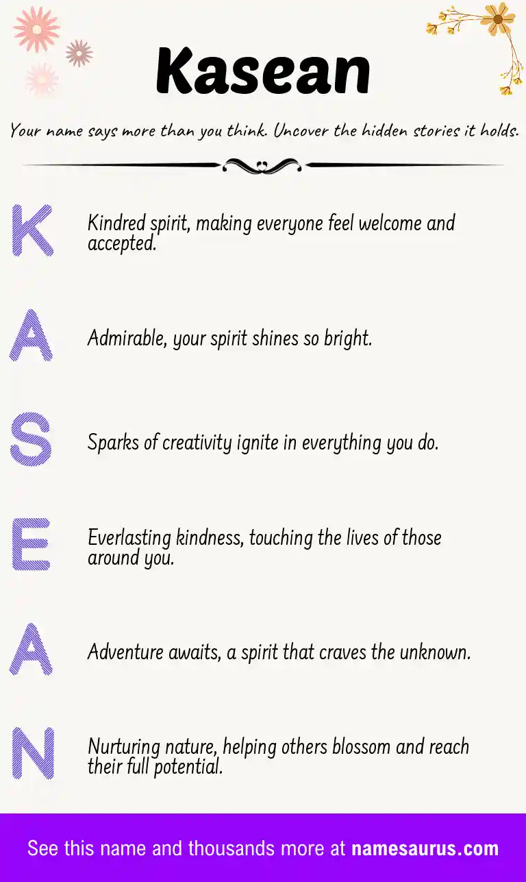 Acrostic poem about Kasean.