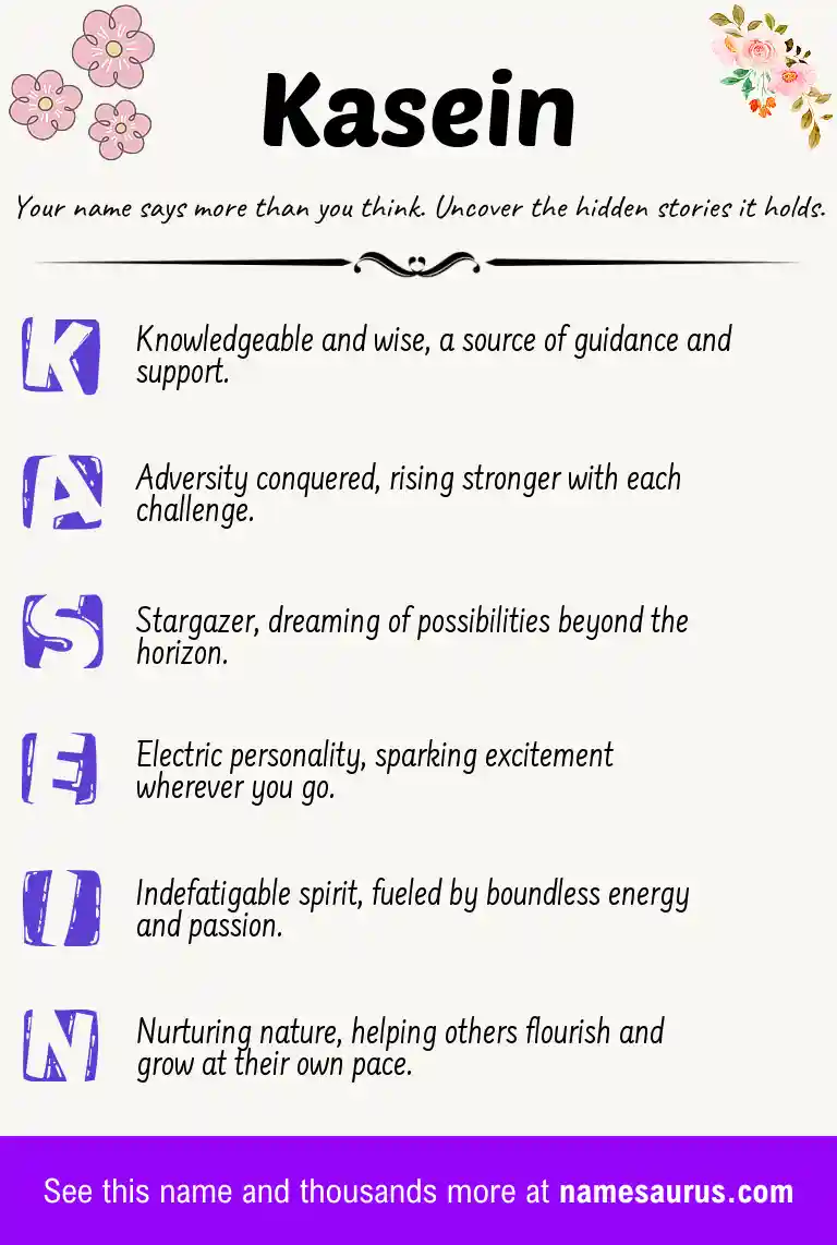 Acrostic poem about Kasein.