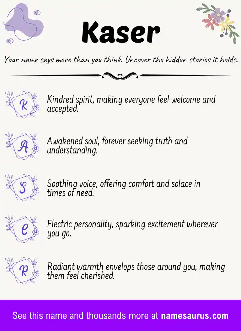 Acrostic poem about Kaser.