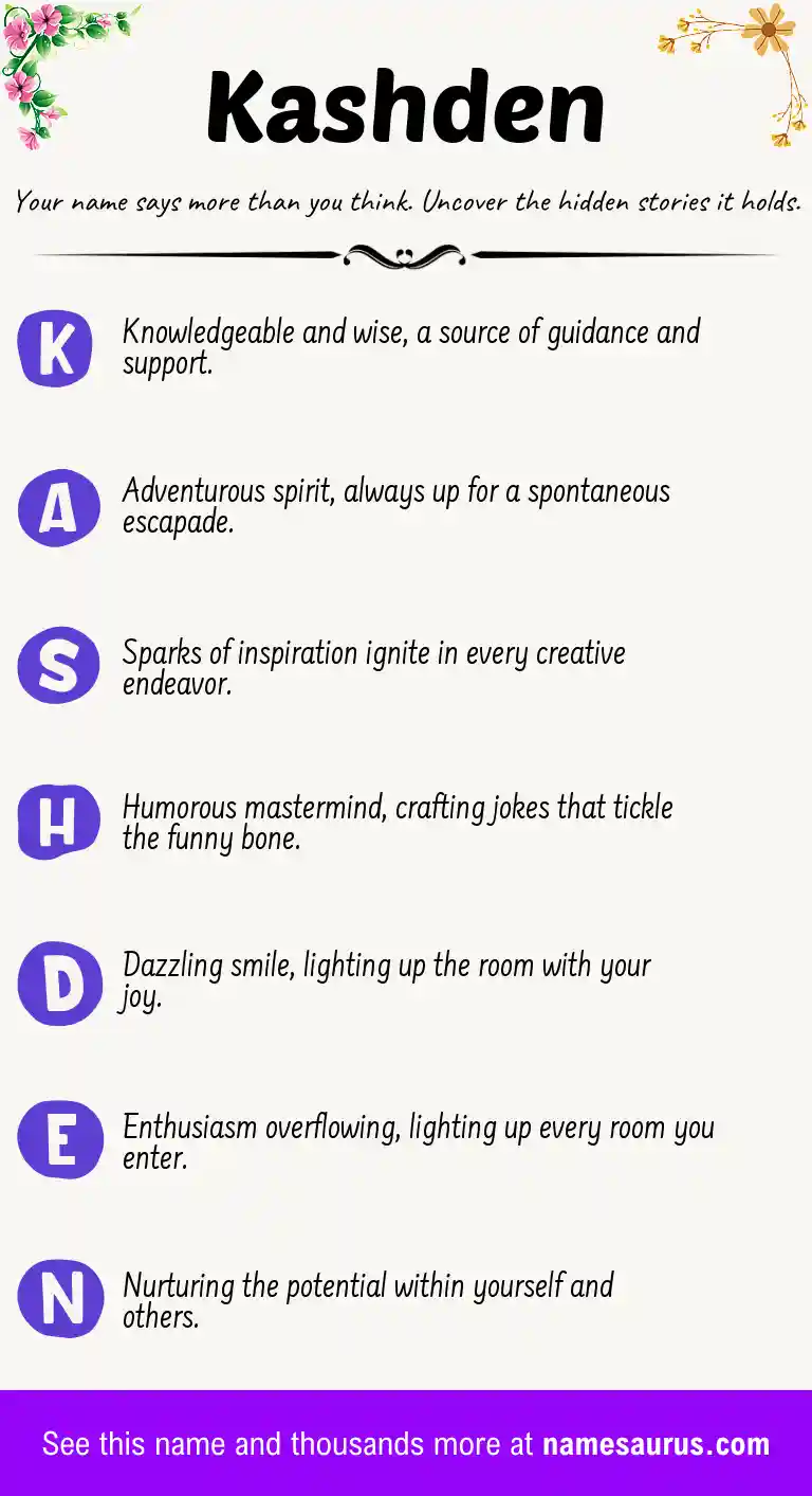 Acrostic poem about Kashden.