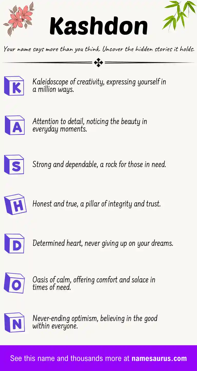 Acrostic poem about Kashdon.