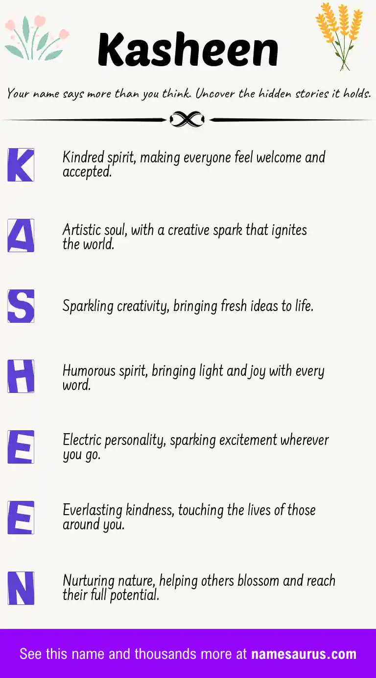 Acrostic poem about Kasheen.