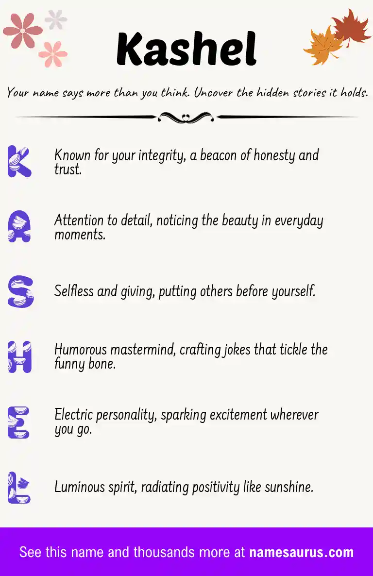 Acrostic poem about Kashel.