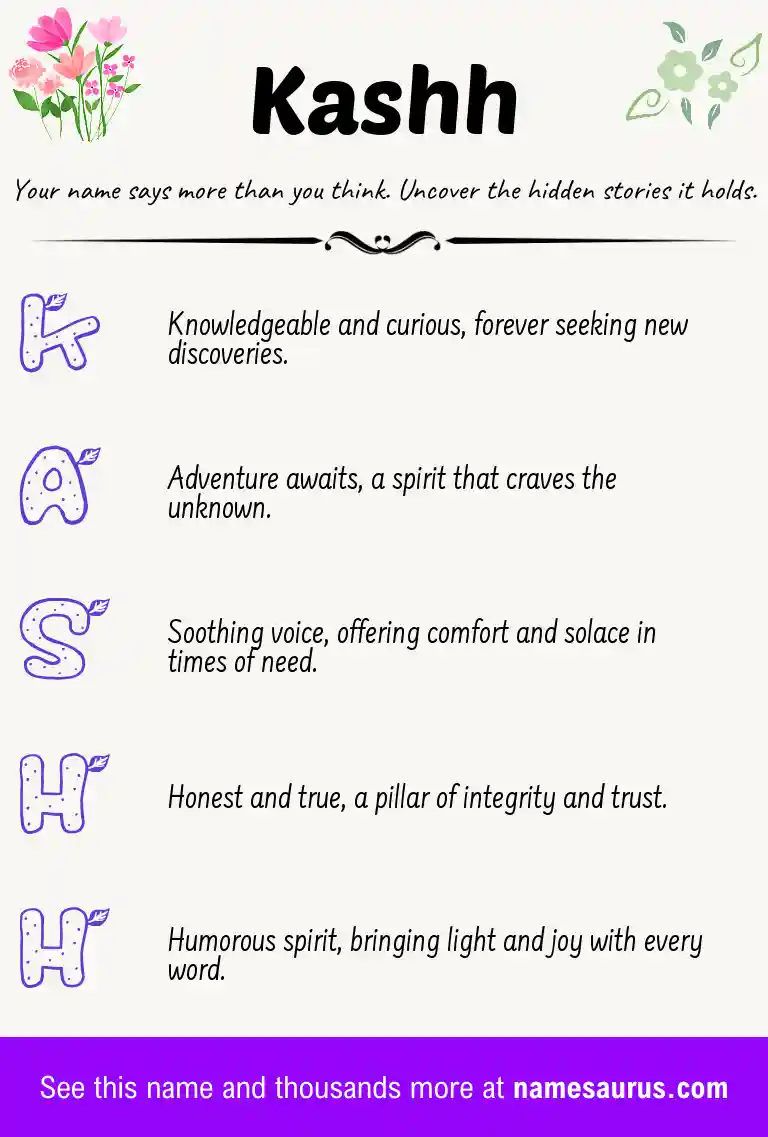 Acrostic poem about Kashh.