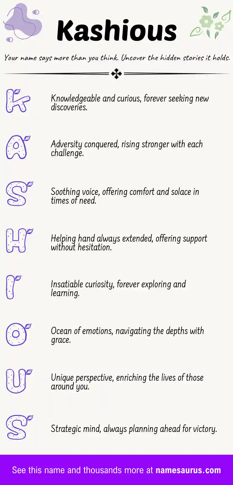 Acrostic poem about Kashious.