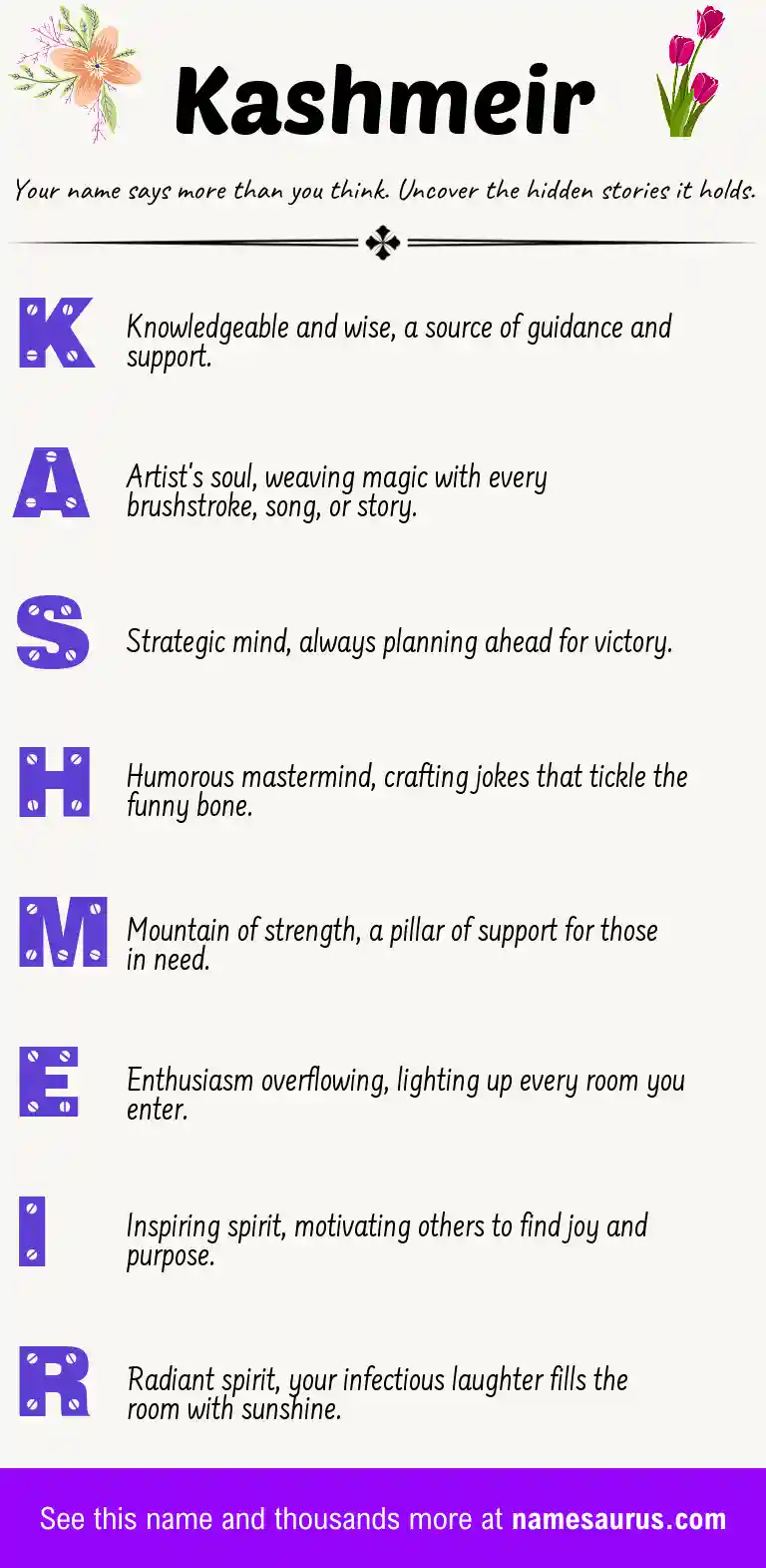 Acrostic poem about Kashmeir.