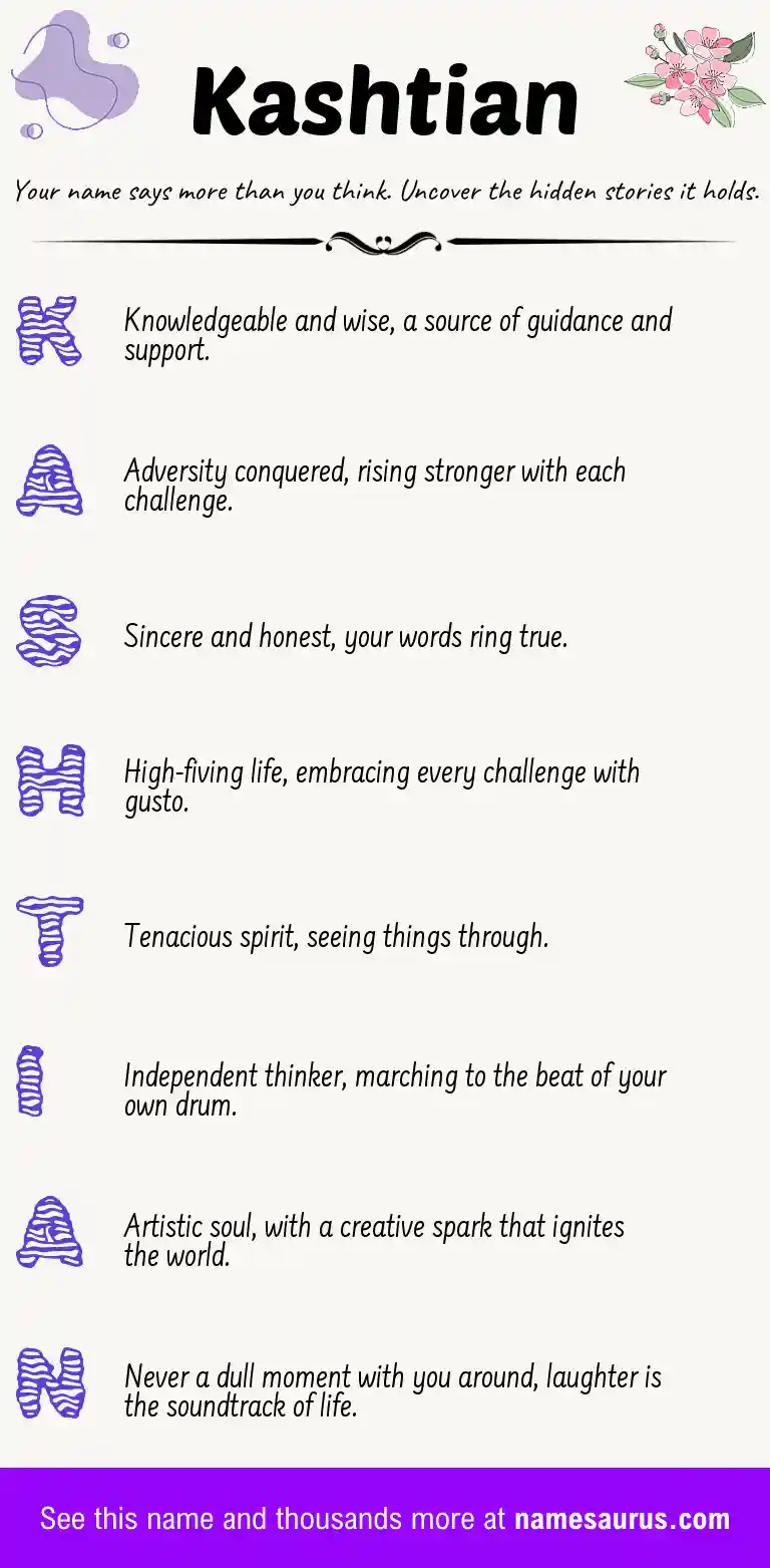 Acrostic poem about Kashtian.