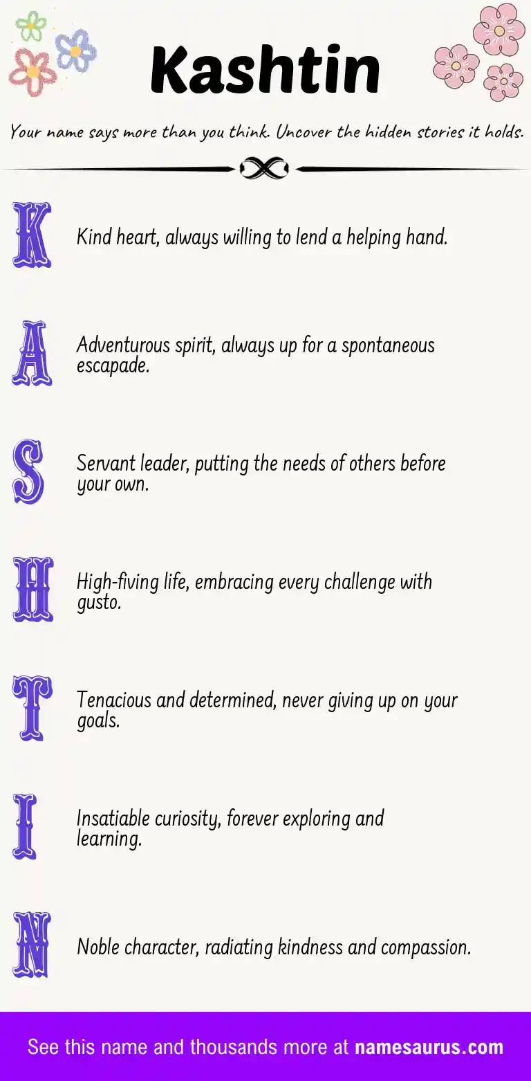 Acrostic poem about Kashtin.